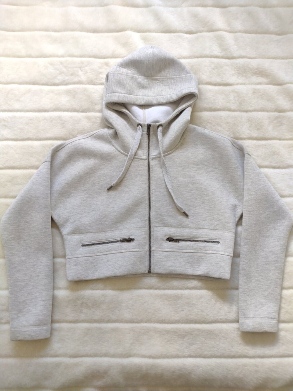 Athleta Women's Crop Hoodie Sweatshirt Gray Small